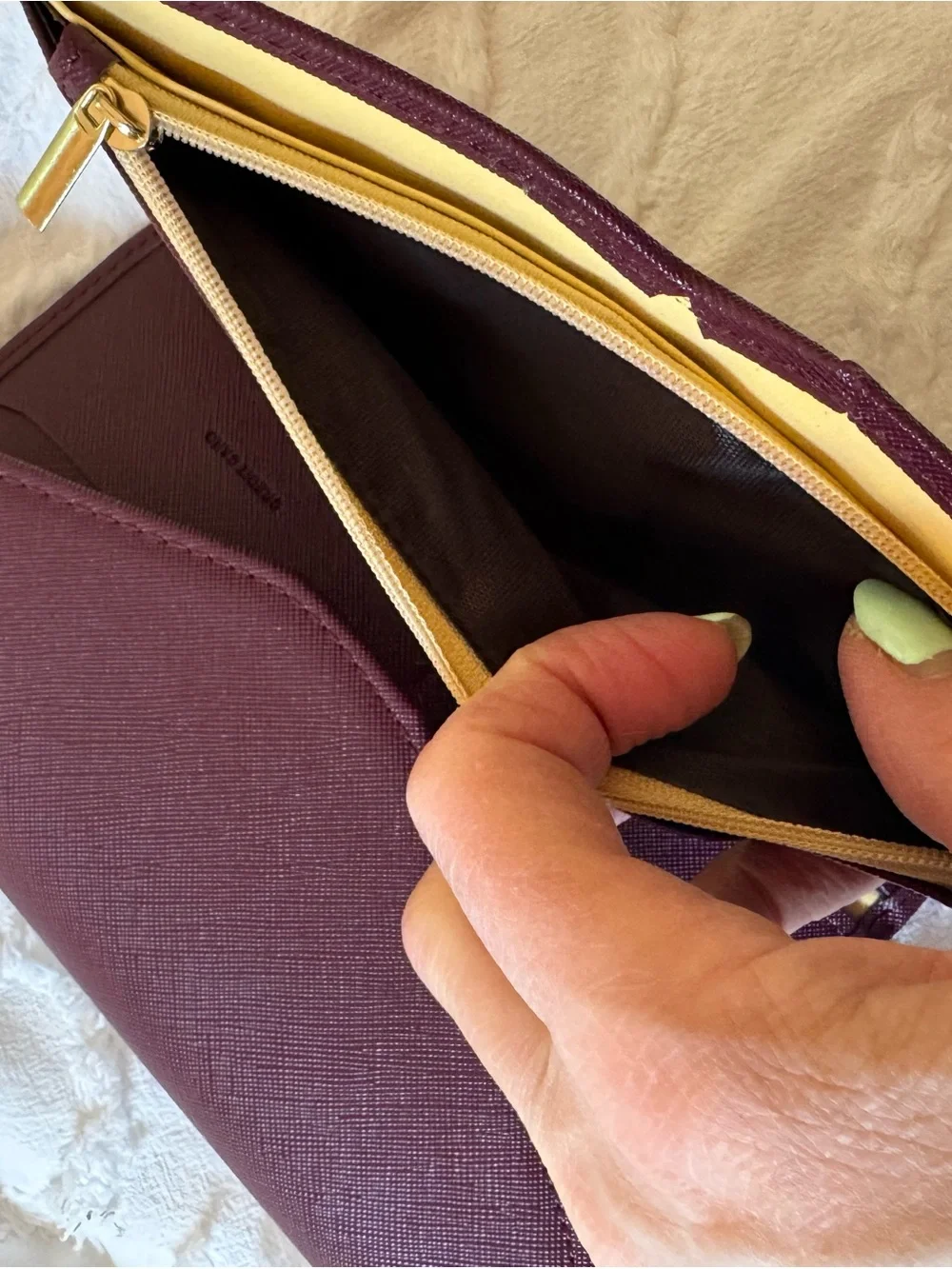 NEW Zoppen Textured Trifold Wallet in Deep Burgundy